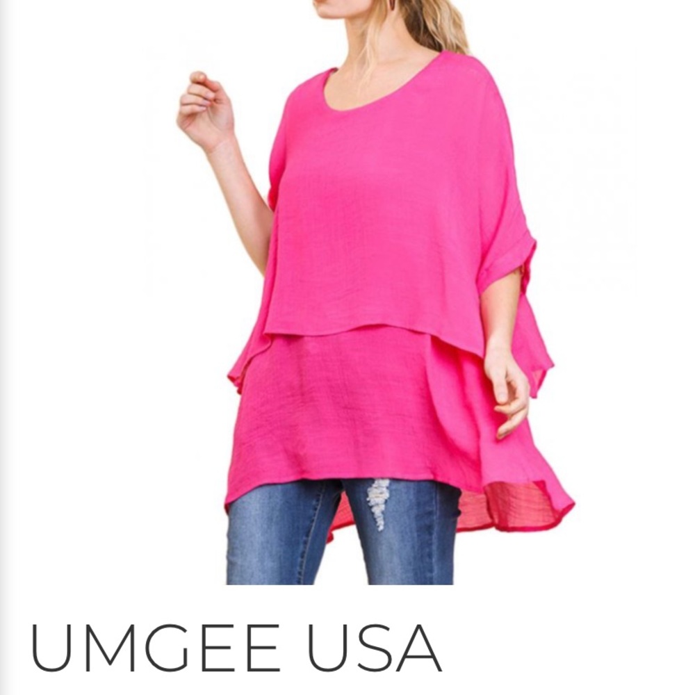 Umgee Plus Hot Pink Tunic